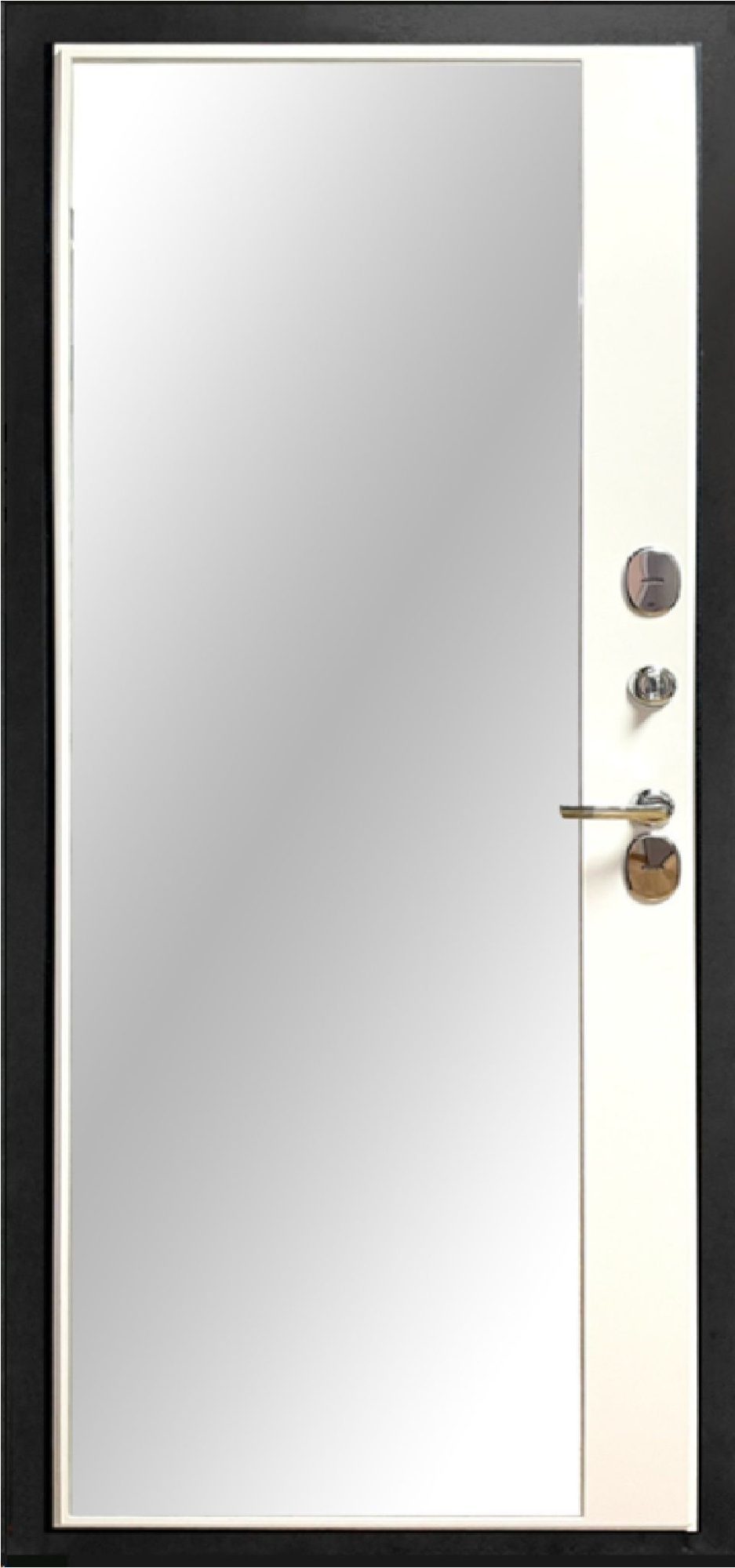 Входная дверь ТЕРМО ЗЕРКАЛО 860*2050 (ТЕРМО ЗЕРКАЛО белый матовый)