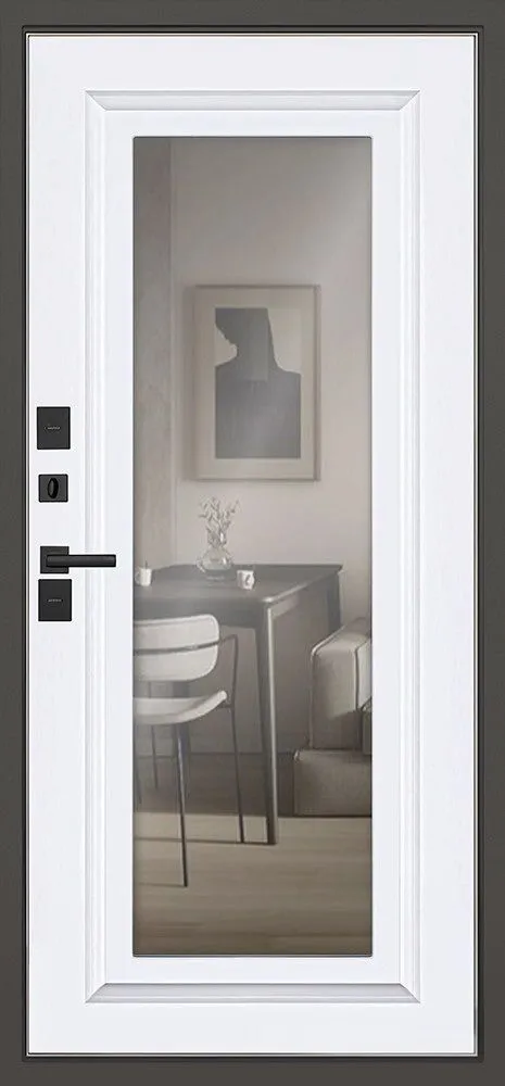 Входная дверь Арина с зеркалом 880*2050 (Арина с зеркалом белый матовый)